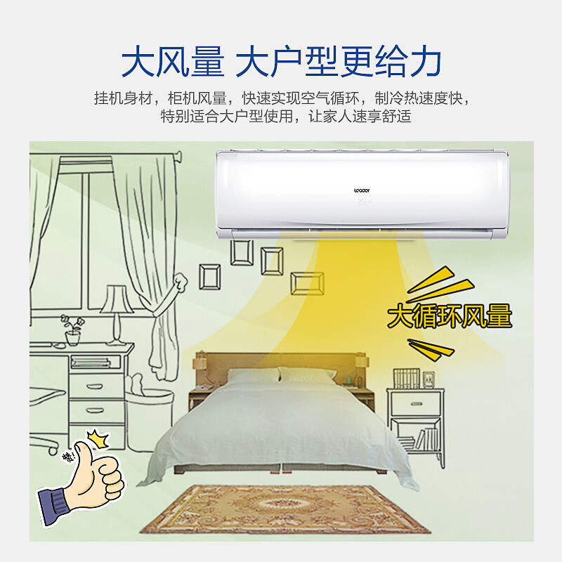 海尔Leader/统帅 海尔出品 壁挂空调挂机 2匹定频冷暖 二级能效KFR-50GW/19HTA12T(含安装费)