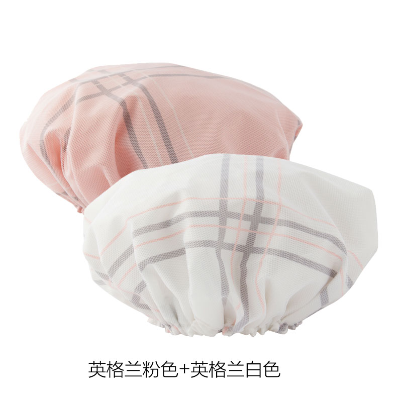 浴帽厨房清洁沐浴女性防水防油烟防灰尘土帽子头套女人 三维工匠 玫瑰蓝+英格兰粉
