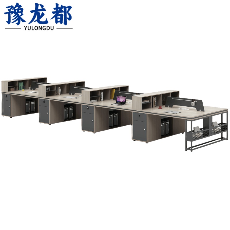 豫龙都 办公桌子 八人 张高清大图