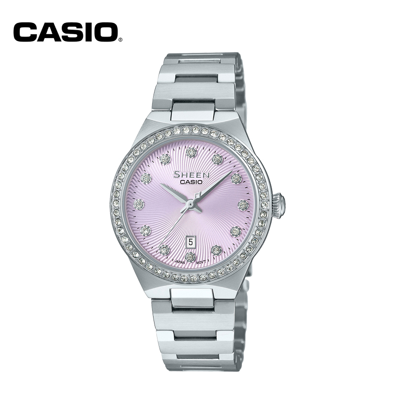 卡西欧casio手表sheen系列施华洛世奇点缀简洁时尚女表she4520d6a