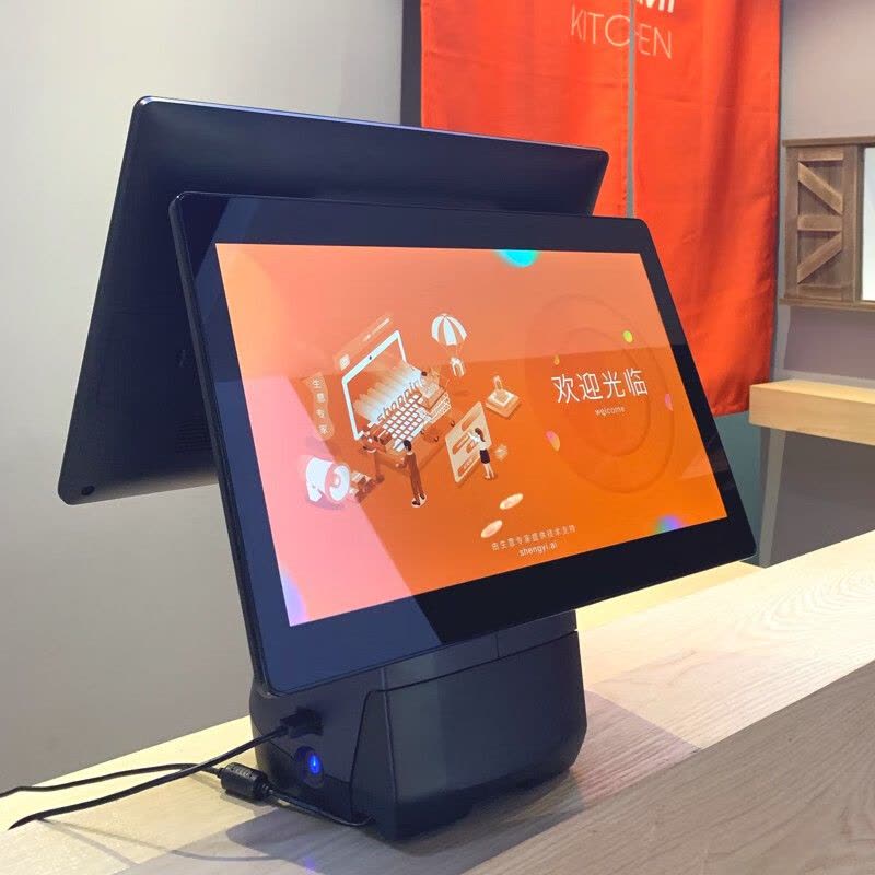 商米 T2 双屏 台式 收银机 (计价单位:台) 黑色图片