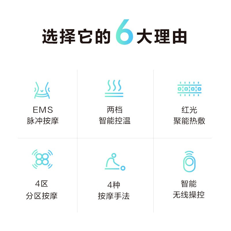 SKG(SKG) 腰部按摩器 腰部腰椎按摩仪 按摩腰带智能 腹部红光热敷BW3
