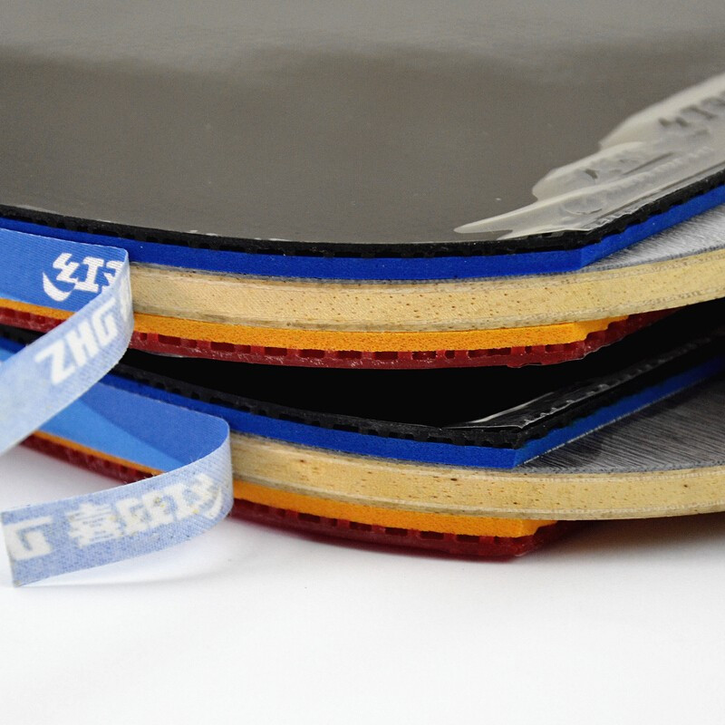 红双喜dhs乒乓球拍天极蓝横拍直拍tb2tb6蓝海绵双面反胶皮7层底板附拍