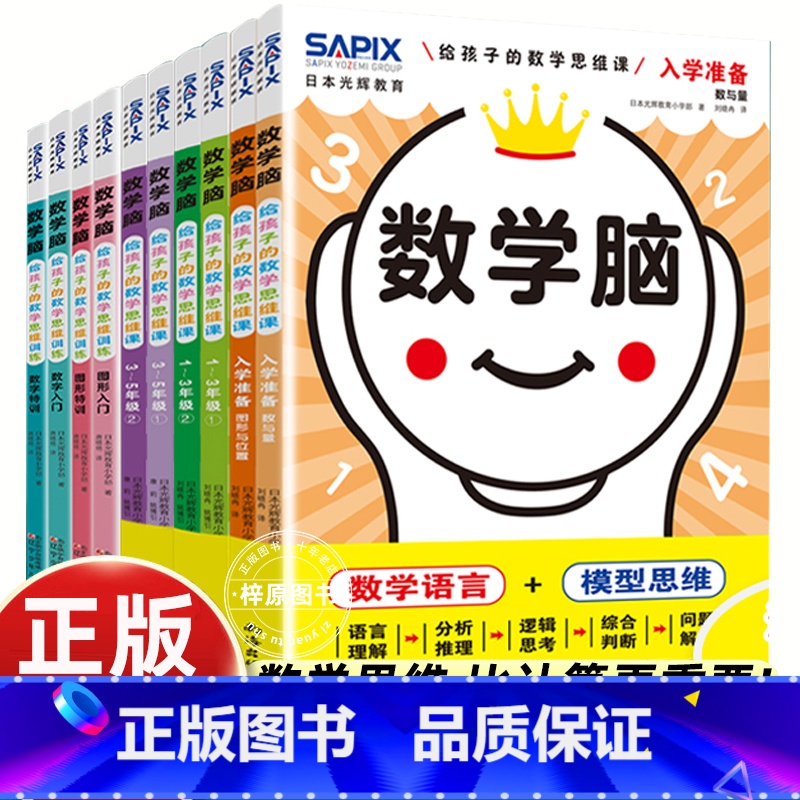 【10册】数学脑全系列 【正版】数学脑思维训练幼儿园大班入学准备一二三四五年级启蒙认知全脑开发培养热爱独立思考的儿童自主
