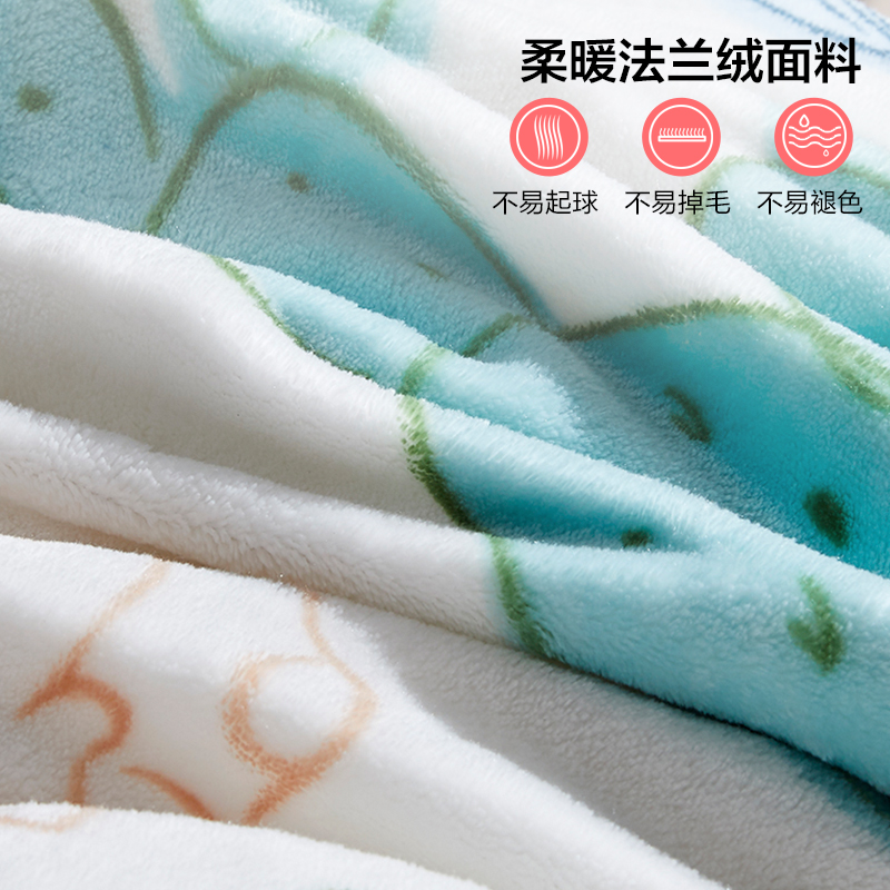 LOVO 乐喔家纺 罗莱生活出品 仙人掌萌萌哒 法兰绒床品四件套高清大图