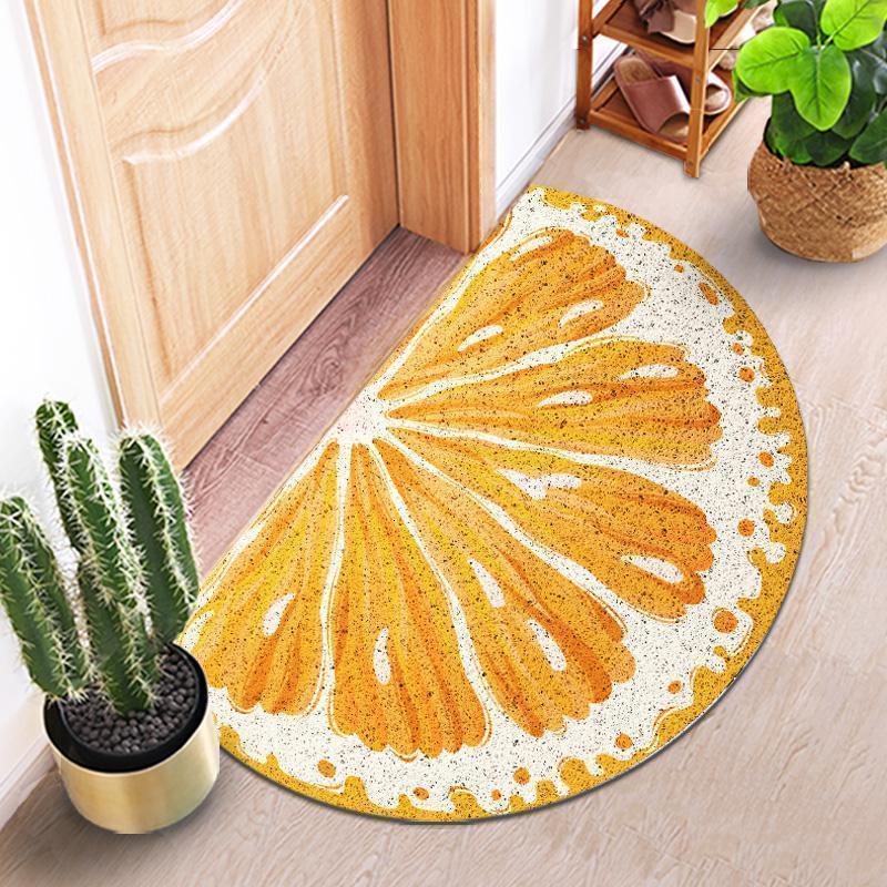 家柏饰(CORATED)北欧入户地垫半圆丝圈垫进脚垫家用创意地毯大口进户垫 橙子半圆丝圈地垫 宽65*长120