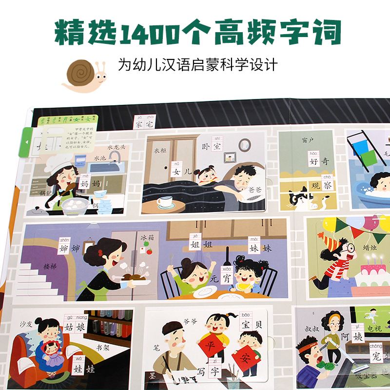 单册 [正版]好玩的学前识字立体翻翻书 儿童3d立体认字神器 一年级上学期看图启蒙 幼小衔接趣味认字书识字神器1600高清大图