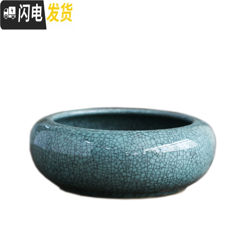 三维工匠简约无孔水培容器铜钱碗莲一叶莲塔竹巴西木特大号水仙花盆陶瓷 18031-2纯白无孔 大花盆容器高清大图