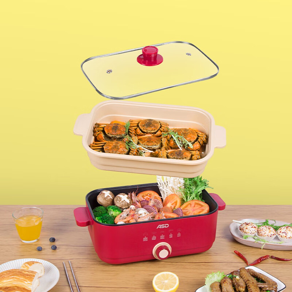爱仕达(ASD)多功能电火锅样样红料理锅4L AH-F15J817高清大图