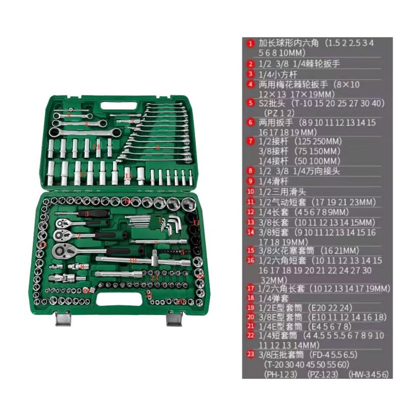 冰将 绿盒151件套简扳手 151件套 盒高清大图