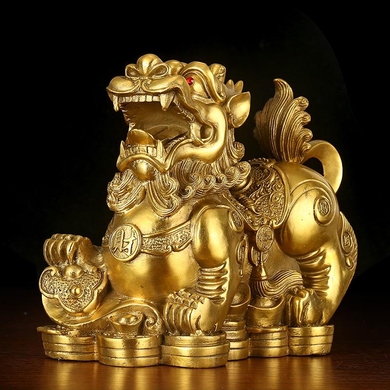 美帮汇铜貔貅摆件大号一对铜貔貅家居办公室桌装饰工艺品高清大图