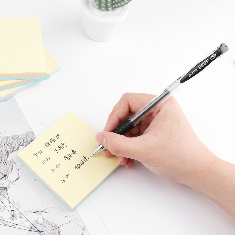 宝克(BAOKE)TZ2007 76*76mm百事宝贴/便签条/便利贴/百事贴 四色 1本装高清大图