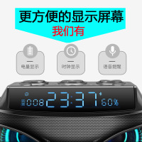 索爱soaiy无线蓝牙音箱 书架时钟闹钟音响低音炮 创意收音机音响插卡随身听旋钮播放器 免提语音手机通话