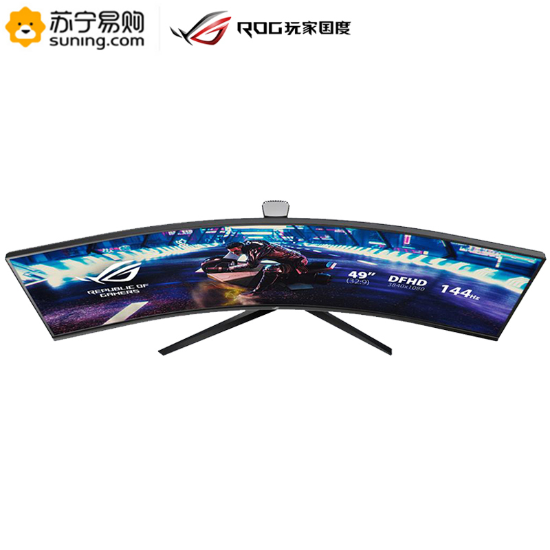 华硕 ASUS 玩家国度ROG XG49VQ 49英寸144Hz HDR Free-Sync2曲面高清显示屏电脑显示器带鱼屏电竞吃鸡显示器(HDMI/DP)