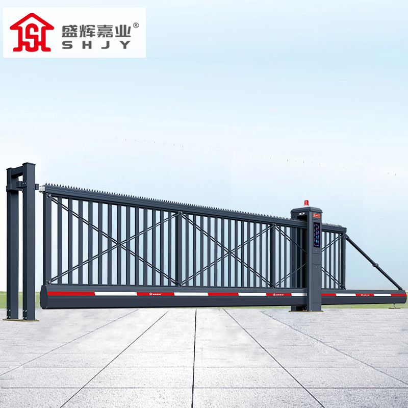 盛辉嘉业 悬浮门电动伸缩门铝合金封板无轨直线平移大门定制高清大图