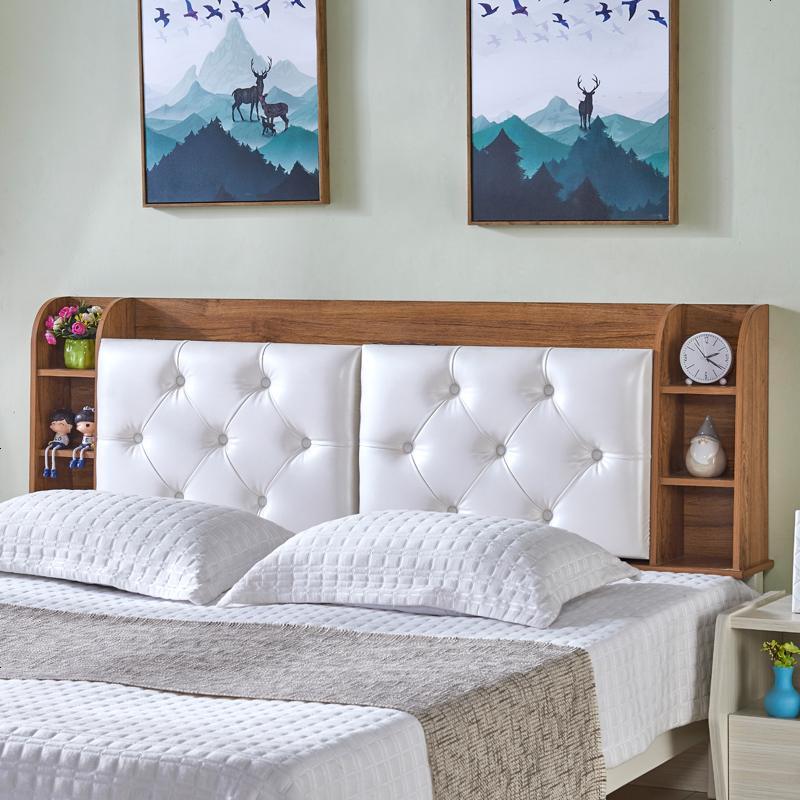 床头板软包多功能储物双人床靠背现代简约免漆靠背板定制