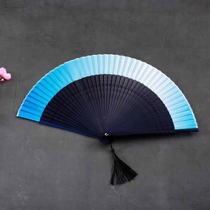 中国风渐变色女式舞蹈古装扇子日式和风古典汉服蹦迪古风手工折扇