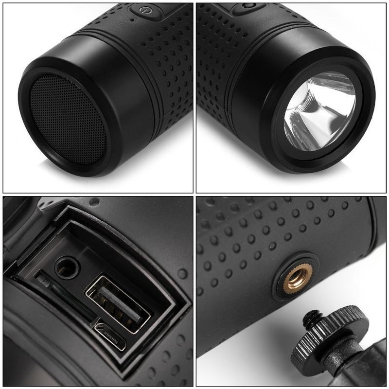 黑色官方标配多功能自行车户外骑行手电筒蓝牙音箱收音机充电宝音响