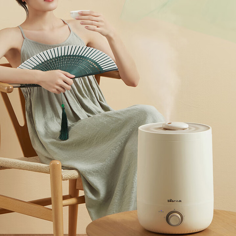 小熊(bear)桌面加湿 卧室轻音婴儿办公室桌面大容量4.5L 家用迷你低噪大雾量空气加湿 白色JSQ-C45U1/台