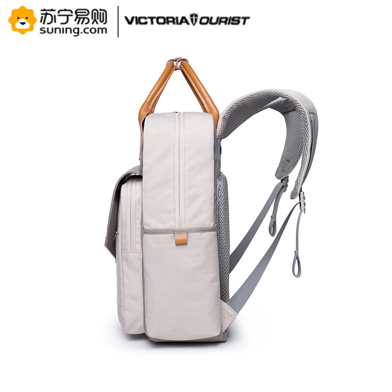 维多利亚旅行者(VICTORIATOURIST)T2101加大版(米灰色)双肩旅行背包大容量15.6英寸电脑数码包