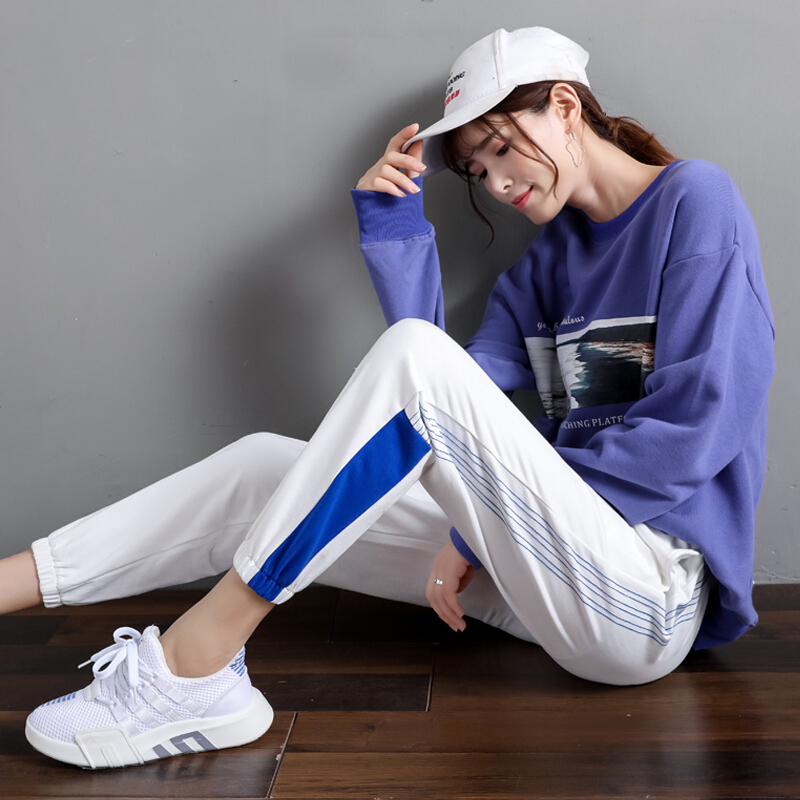 运动裤女夏薄款学生宽松韩版百搭2018新款显瘦休闲裤