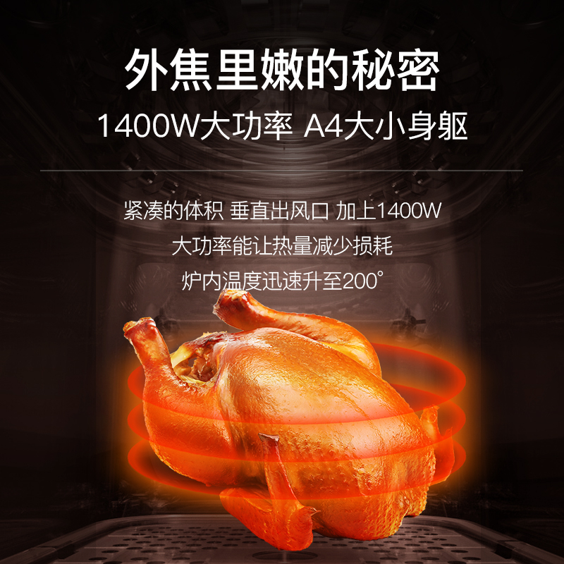 苏宁宜品 空气炸锅 熔岩3机械版家用低脂无油烟电炸锅大功率薯条机烧烤机 Q1-502(SNYP-ZG3L-W03)高清大图