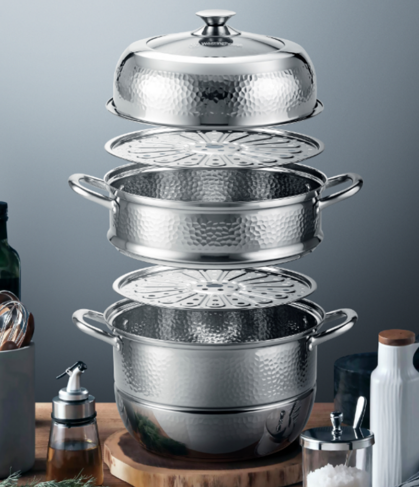 西屋WESTINGHOUSE三层蒸锅WSZG30A大容量多层健康不粘快速烹饪家用厨房必备