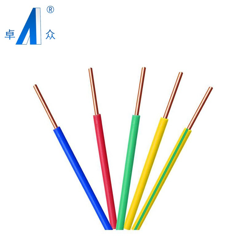 卓众国标家装单股铜线硬线bv4平方塑铜电线布电线