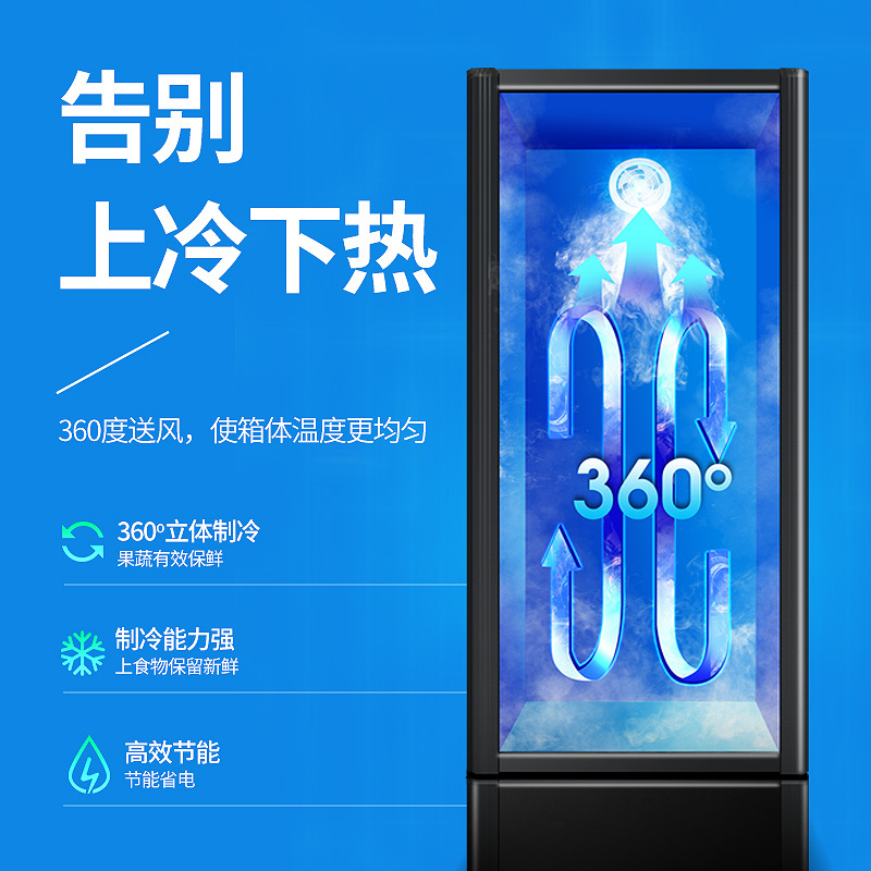 飞天鼠(FTIANSHU) 展示柜饮料柜商用冰柜超市冰箱冷藏柜保鲜柜320L单门无灯箱