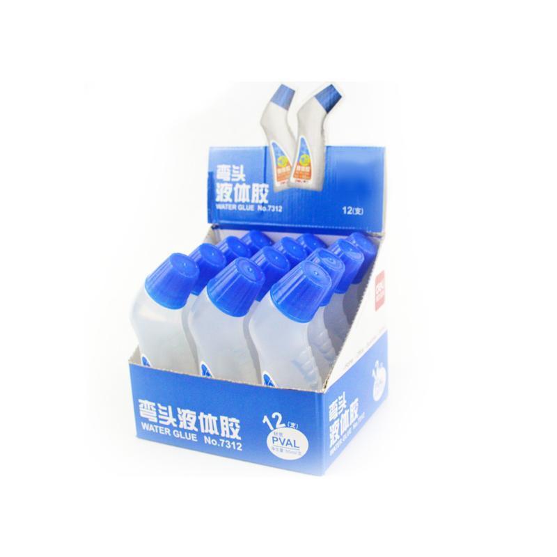 得力 7312 弯头 液体海绵体胶水 65ml/支 12支装
