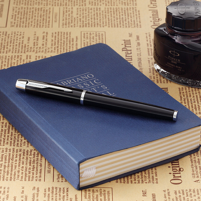 派克parkerim纯黑丽雅白夹墨水笔单支价格白夹黑色