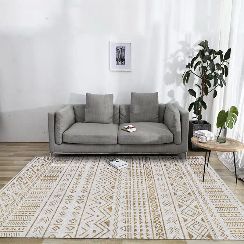 美帮汇北欧ins风客厅茶几地毯现代简约卧室床边毯摩洛哥风沙发垫可水洗 摩洛哥金灰 200x300cm定制（送精品北欧门垫