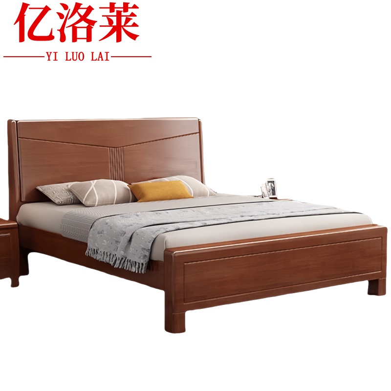 亿洛莱 实木床 1.5*2m 张高清大图