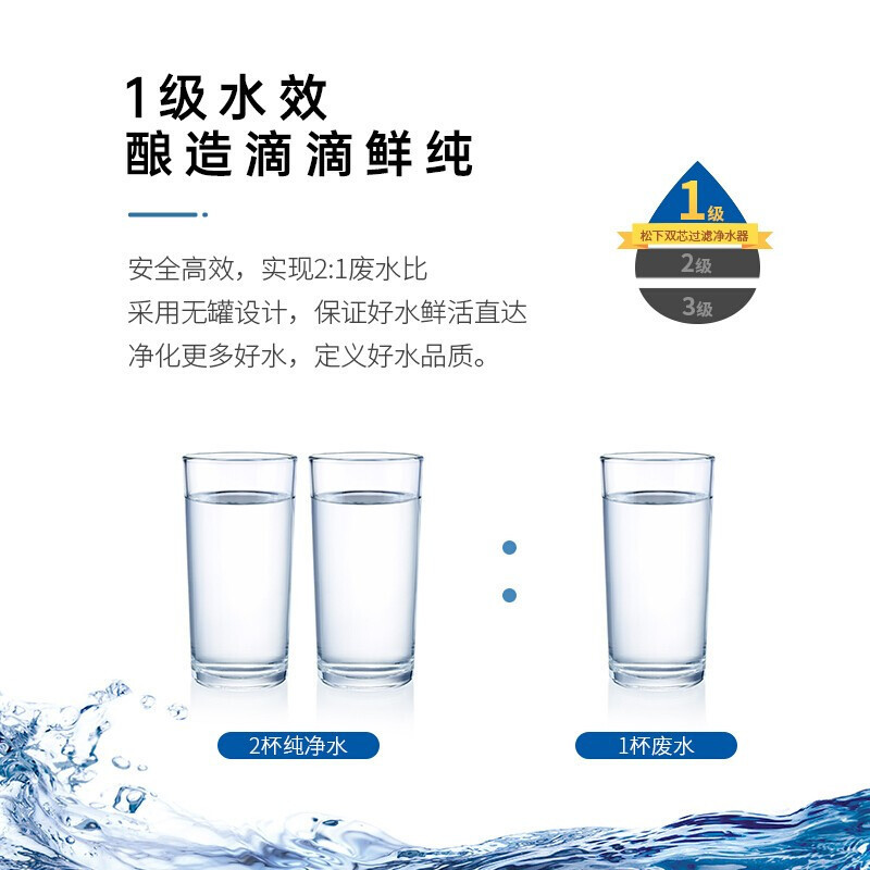 松下(Panasonic)TK-NRX0W 净水器 400G家用厨下式纯水机直饮 3年长效 RO膜反渗透净水龙头高清大图