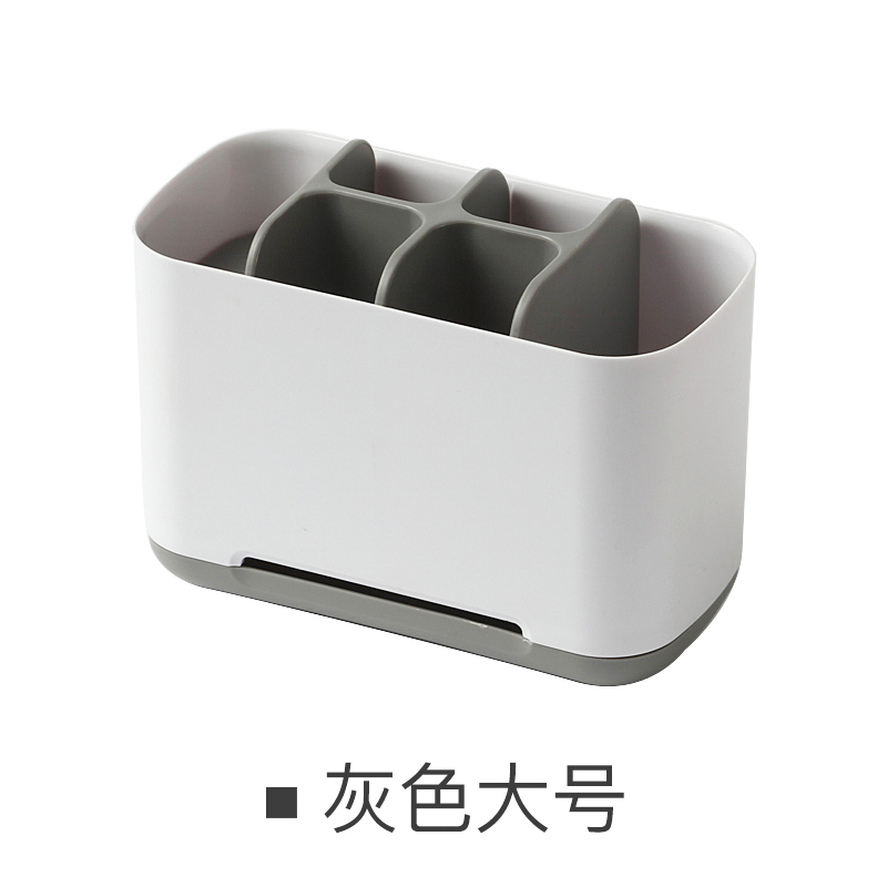 牙刷牙膏架卫生间电动牙刷收纳盒套装情侣免打孔牙具座桶_18 灰色(大号)收藏加购优先发货