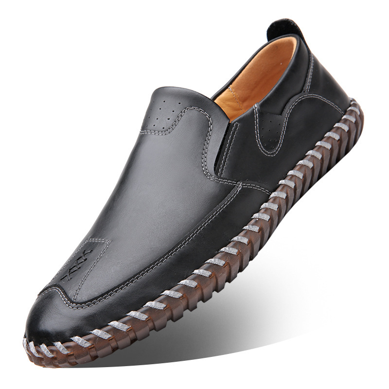 奥康2024秋季新款男士日常休闲皮鞋男手工上线软底软面套脚单鞋子