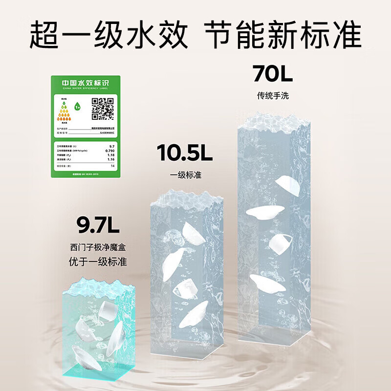西门子(SIEMENS) 洗碗机极净魔盒14套Auto嵌入式洗碗机SJ43EW66KC