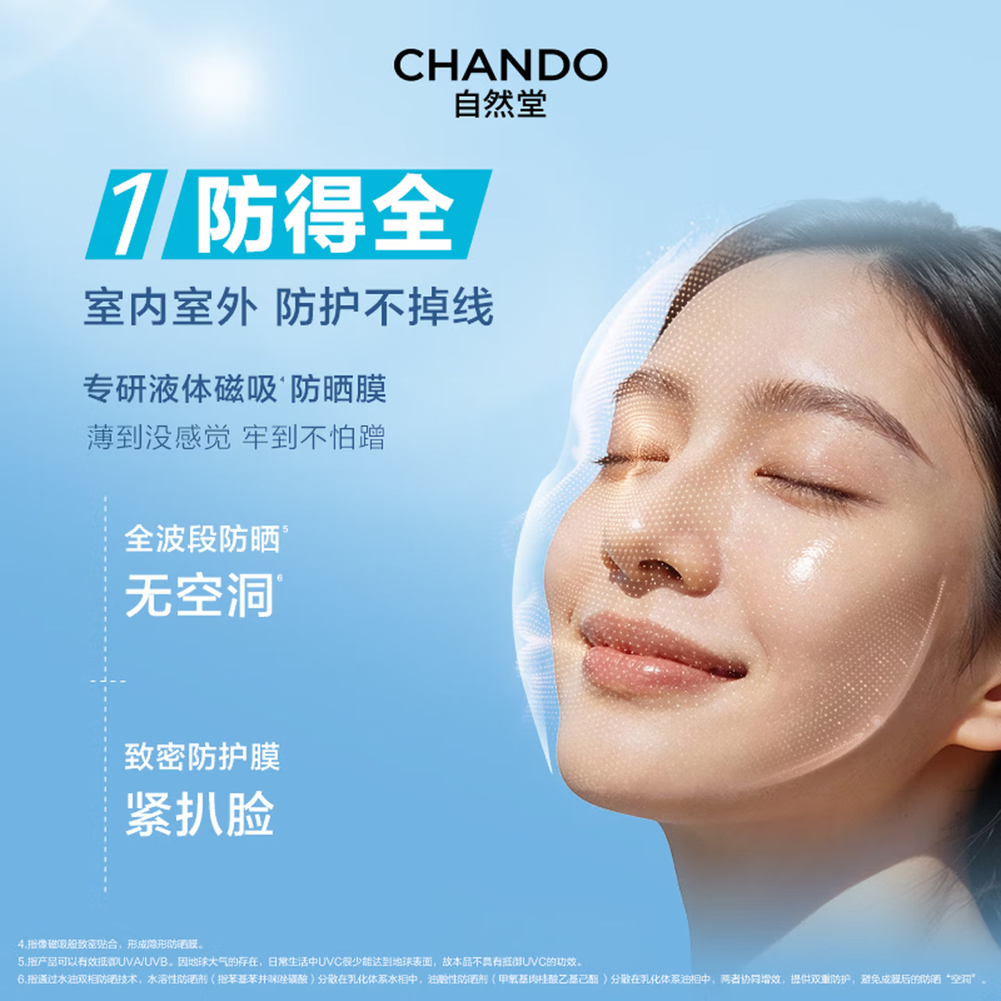 (CHANDO)自然堂防晒乳防晒霜 轻纱防晒乳50g SPF50 防晒隔离高清大图