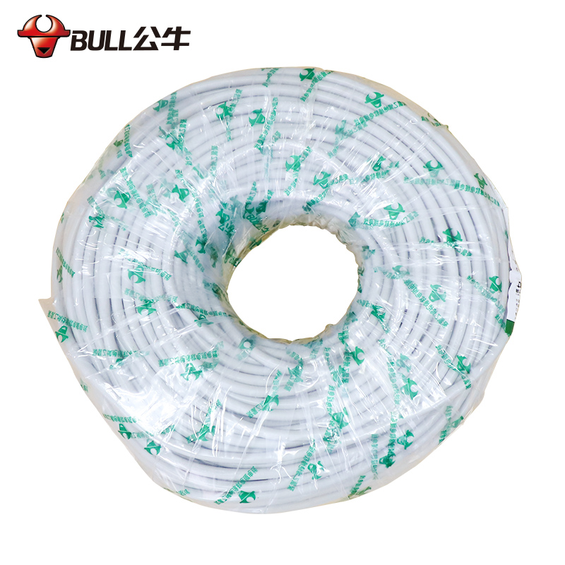 公牛(bull) RVV白色扁形3芯护套线 1.5平方 100米