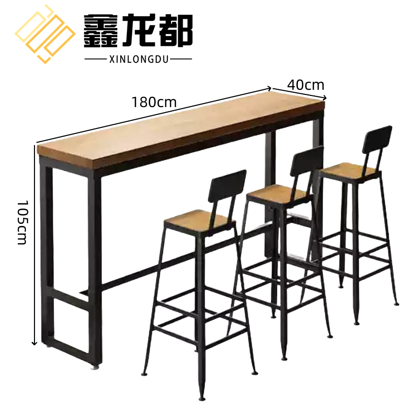 鑫龙都 吧台桌椅一桌三椅1.8米套
