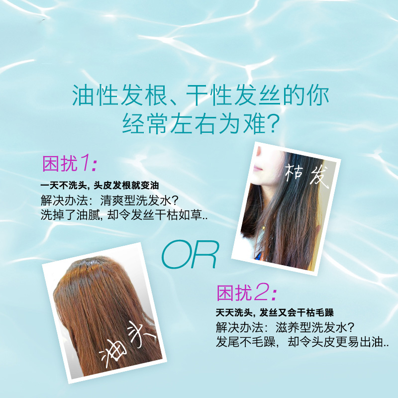 欧莱雅(LOREAL)透明质酸水润洗发露500ml(适合油性发质人群,水润洗发水)