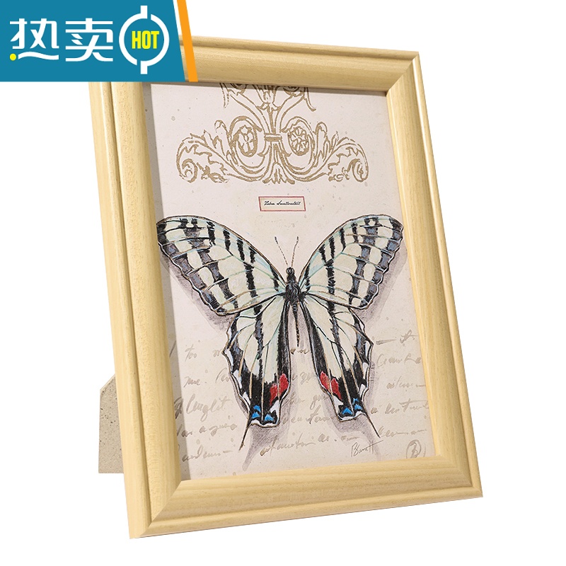 敬平复古相框摆台怀旧现代轻奢5 6 7寸画框七寸桌面A4美式小摆件定制 红木色 小12寸[内框20.3*30.5厘米]摆高清大图