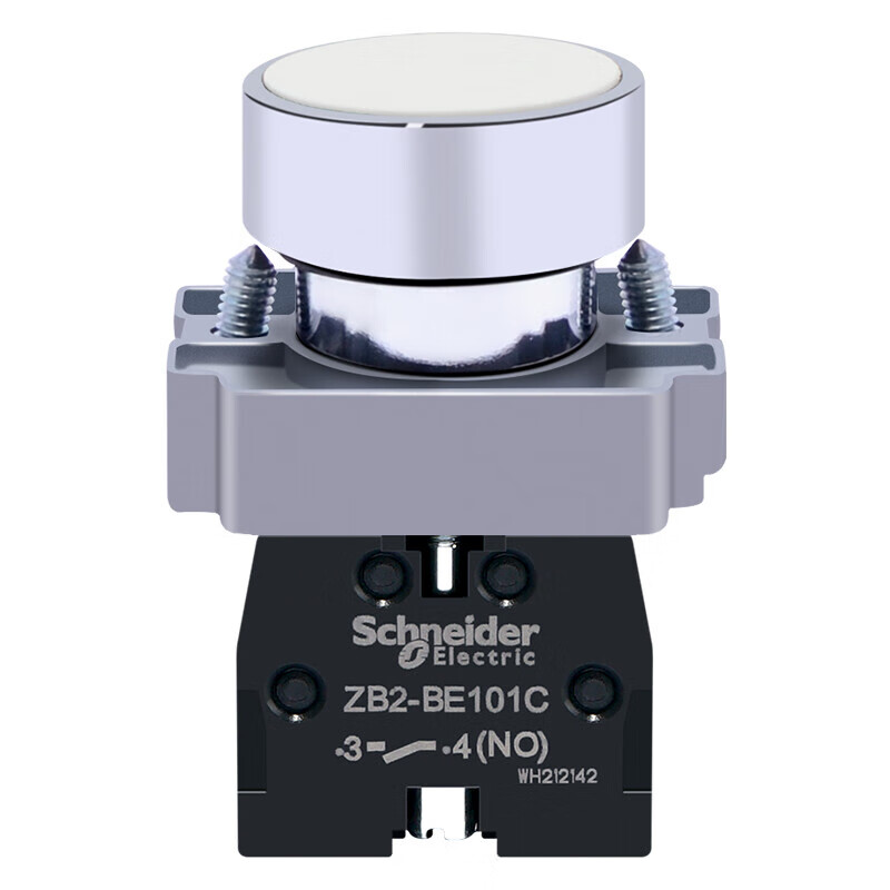 施耐德 按钮开关XB2-BW33M1C 绿色AC220V 自复位 1常开 安装直径:22mm高清大图
