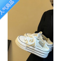 SUNTEK林先叁 两穿厚底帆布鞋女学生夏季透气百搭增高休闲板鞋2023新季