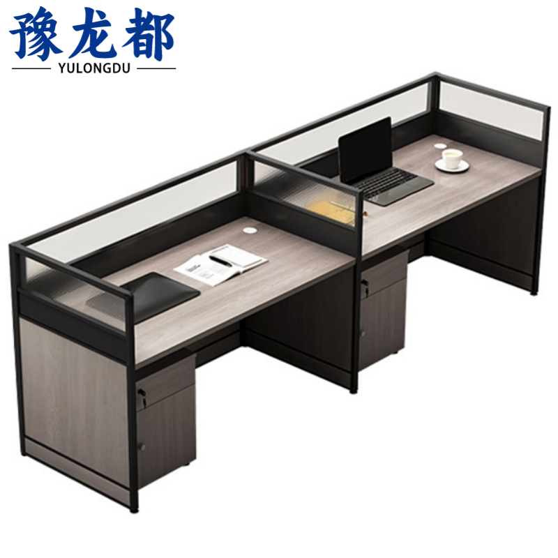 豫龙都屏风工位带柜张