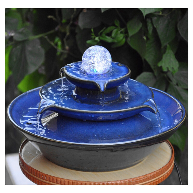 财源滚滚流水生财水晶球桌面摆件时来运转风水小喷泉招财家居室内