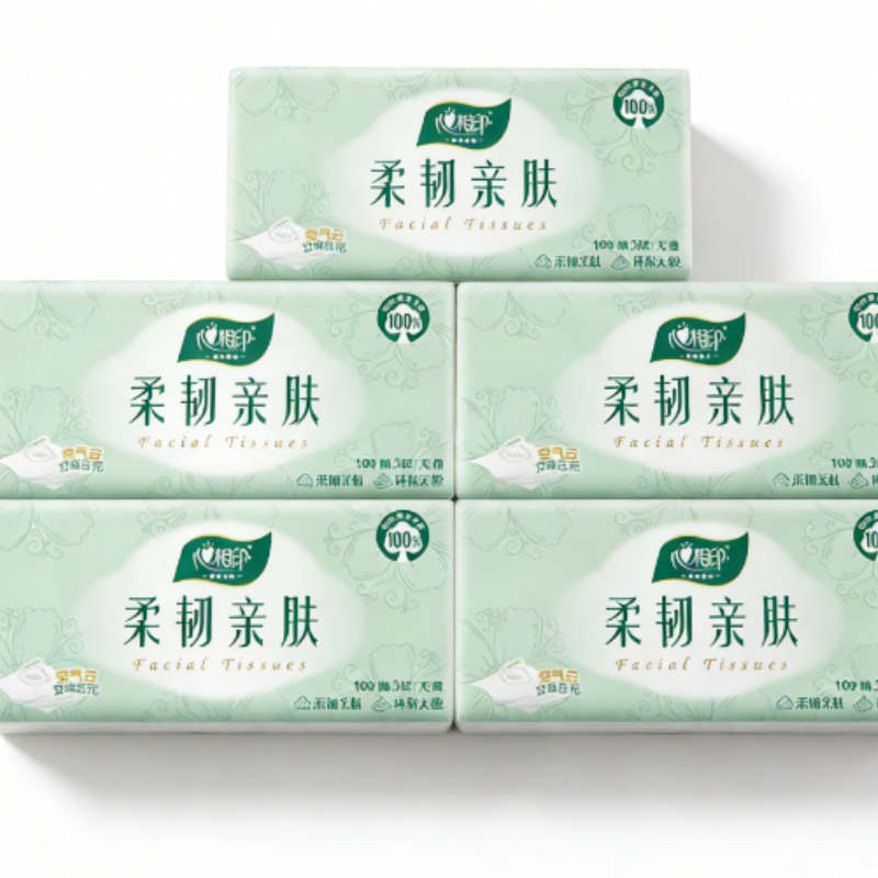 心相印柔韧亲肤立体压花3层抽纸 DT100(包装)100抽*6包 132*190mm高清大图