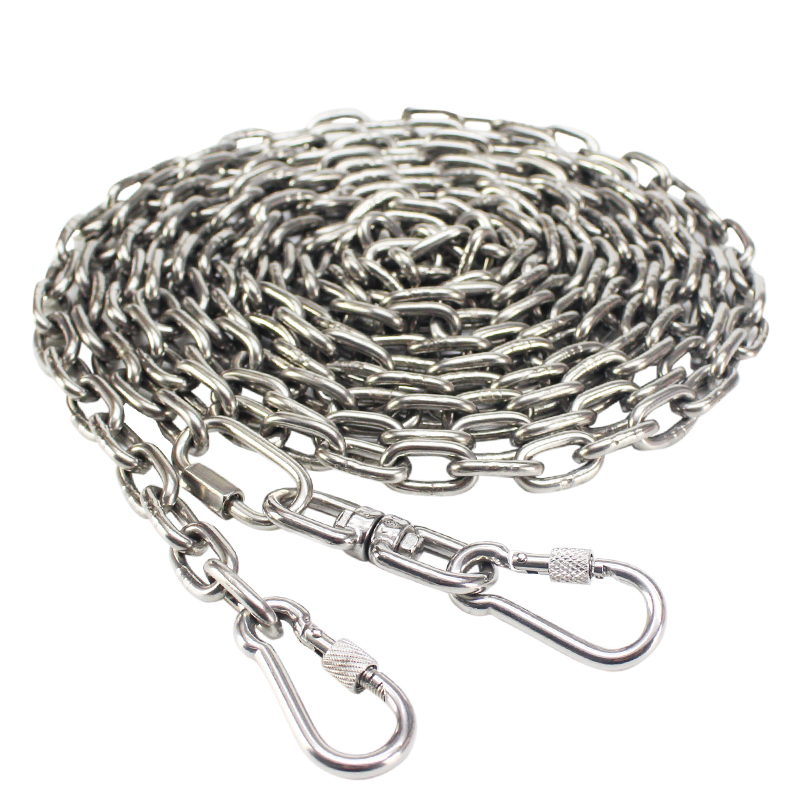 5米长304不锈钢狗链子中型狗狗牵引绳铁链子大型犬遛拴狗绳子德牧加粗