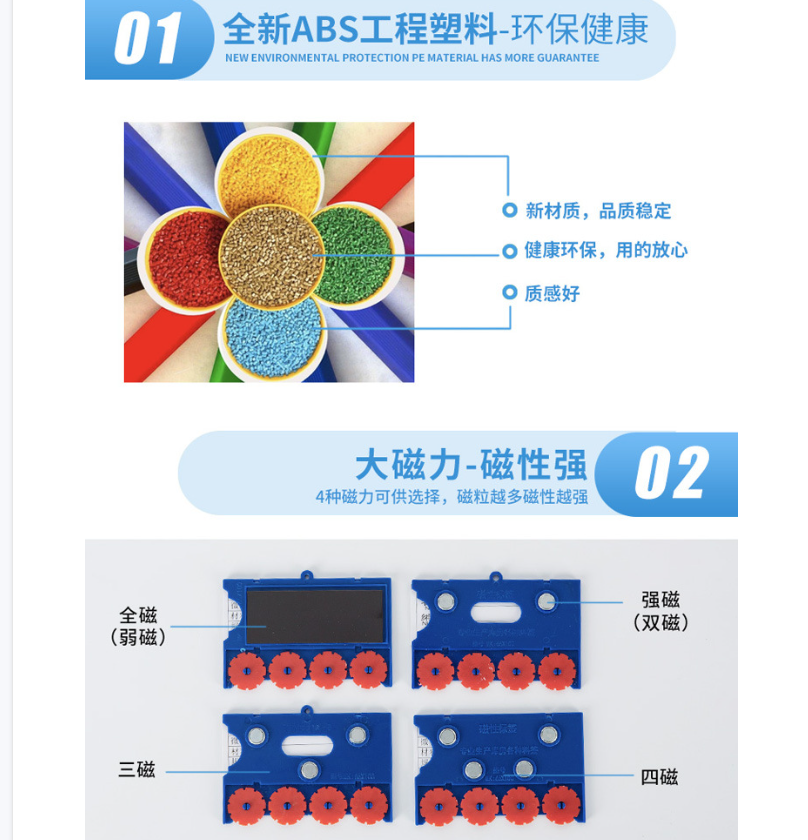 众恒丰-仓库货架材料卡片磁性计数物料标牌(颜色备注)-75*100/个高清大图
