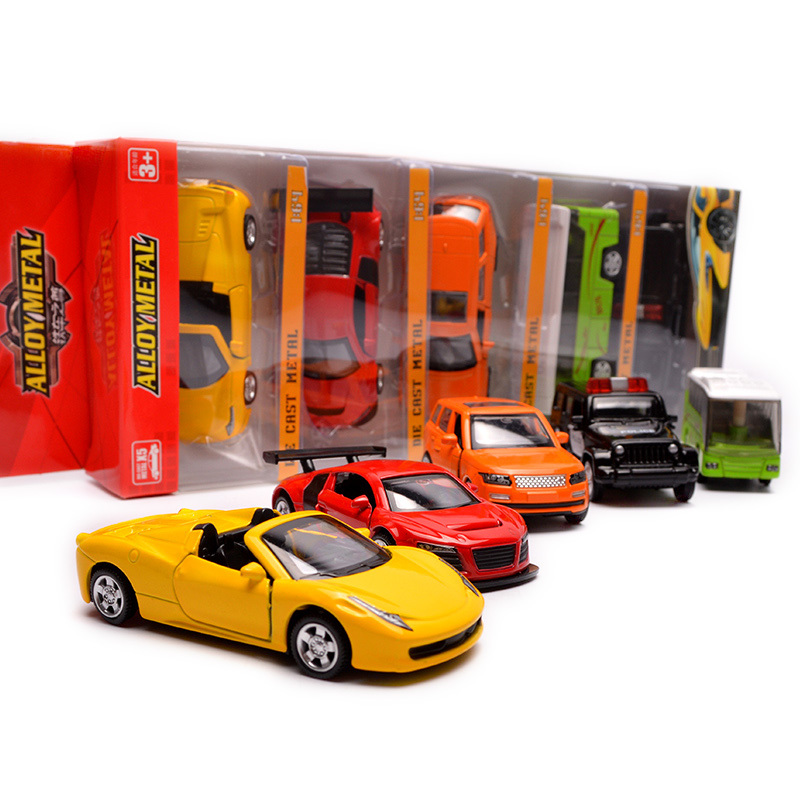 儿童迷你合金车模小汽车模型男孩玩具车玩具小车套装小孩仿真警车军